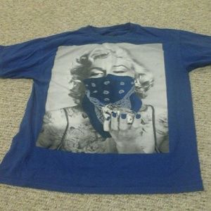 Blue Marilyn Monroe diamond shirt